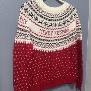 H&M Ugly Christmas Sweater M Holiday Pullover Long Sleeve Reindeer Jacquard Knit